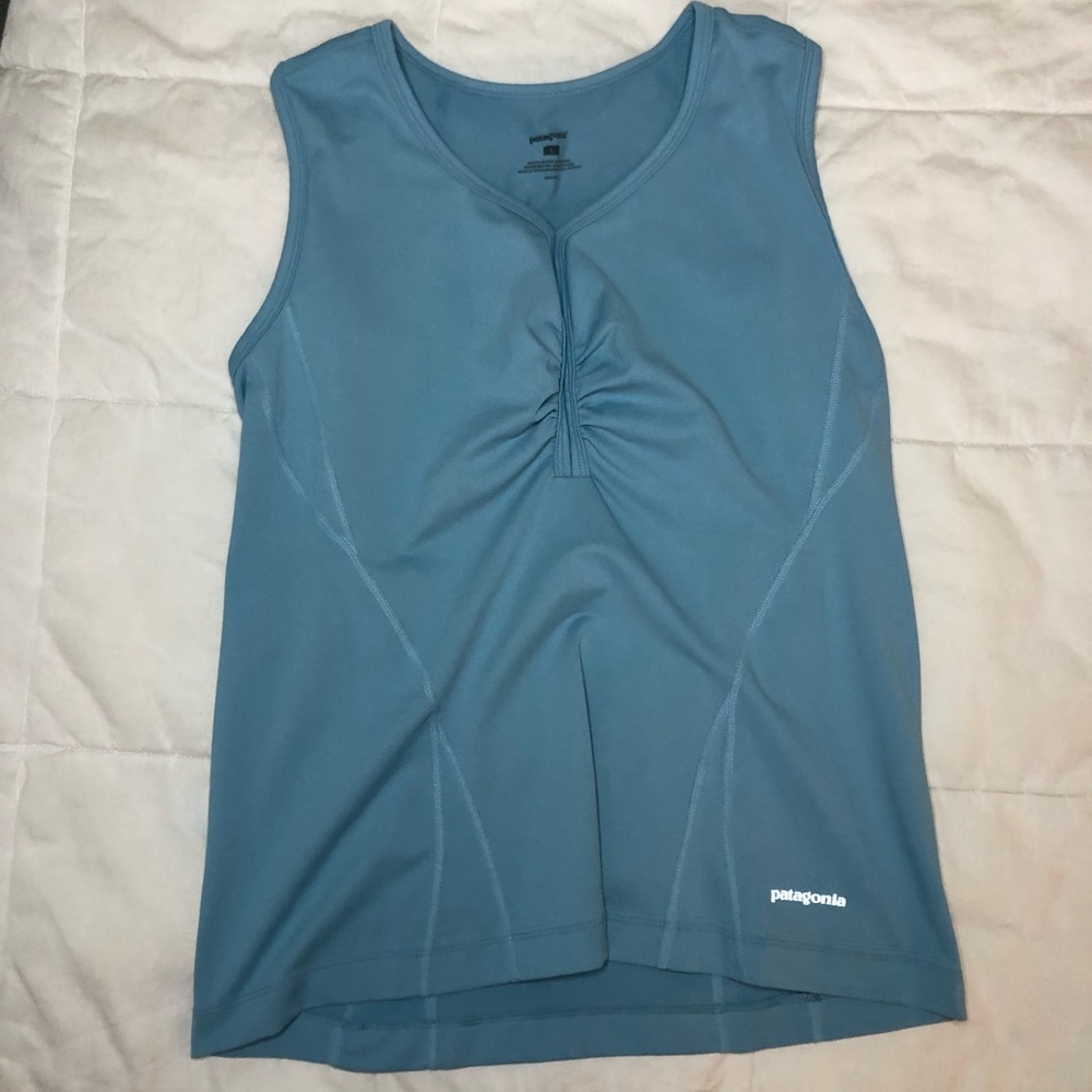 Patagonia Sleeveless Athletic Top Ruched V-Neck